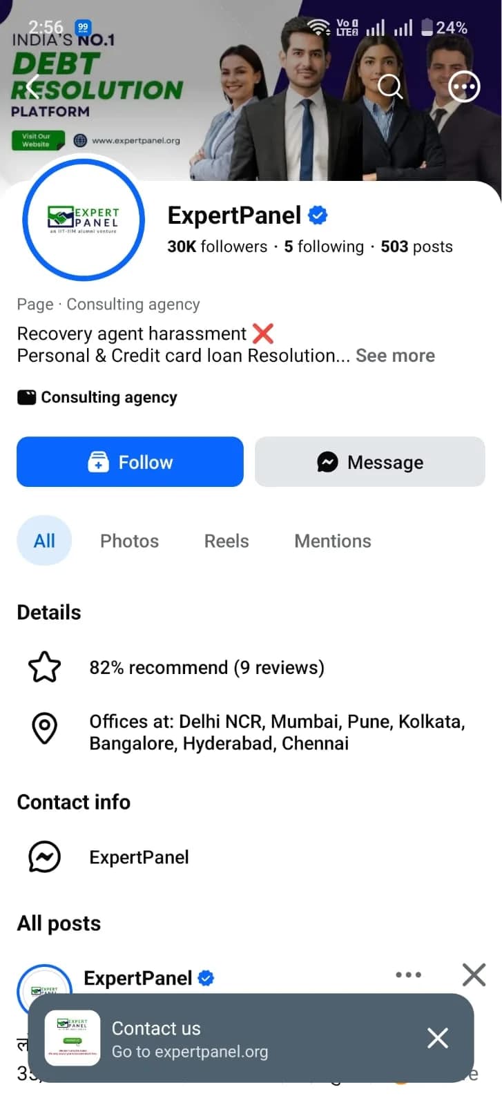 ExpertPanel Facebook profile screenshot